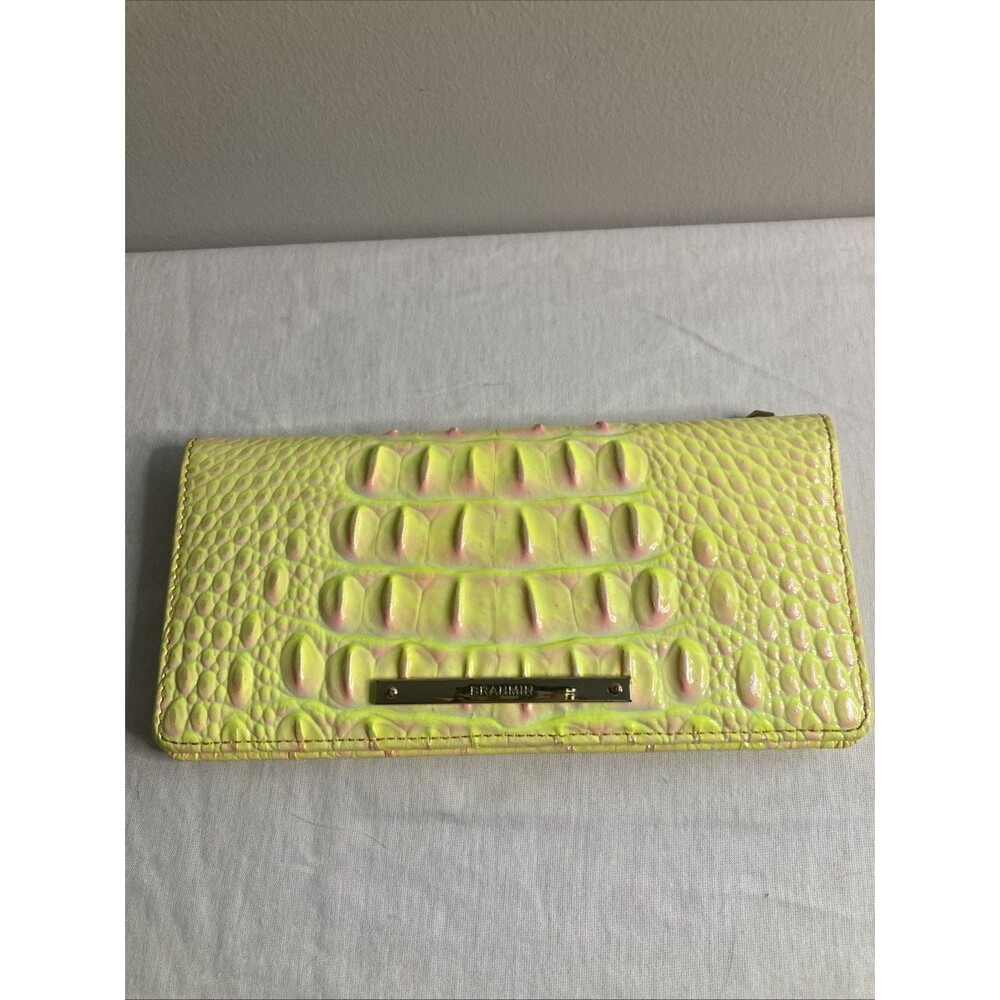 Brahmin Wallet Nova Melbourne Ady Wallet Genuine Leather Croc Cardholder Wallet